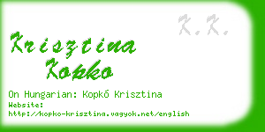 krisztina kopko business card